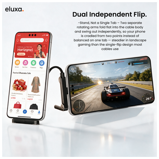 2 in 1 Dual-Flip Stand Charging Cable