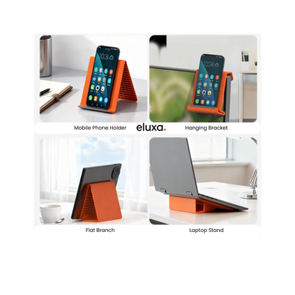 Multi-functional foldable phone holder