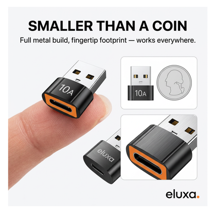 USB 3.0 Type-C Female to USB-A Male OTG Adapter (10A)