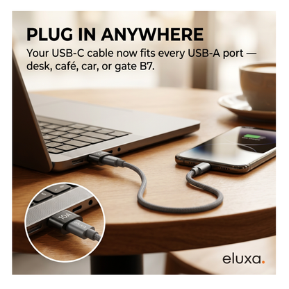 USB 3.0 Type-C Female to USB-A Male OTG Adapter (10A)